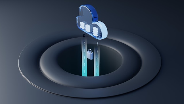 cloud sending data to well in ground with padlock