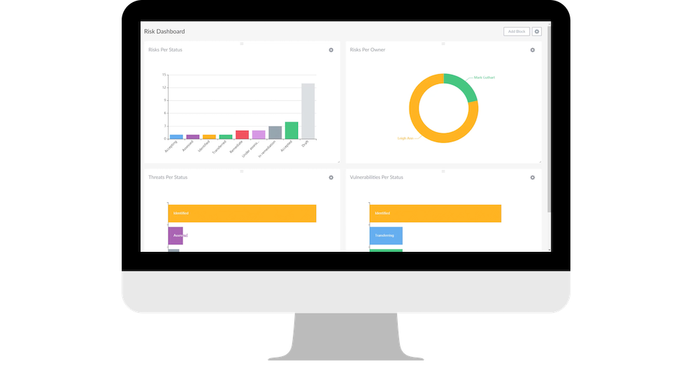 ZenGRC Risk Dashboard on Desktop - Due Care vs. Due Diligence Blog