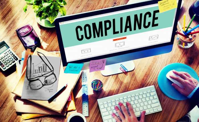 computer screen displaying Compliance