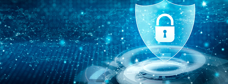 digital shield with lock icon