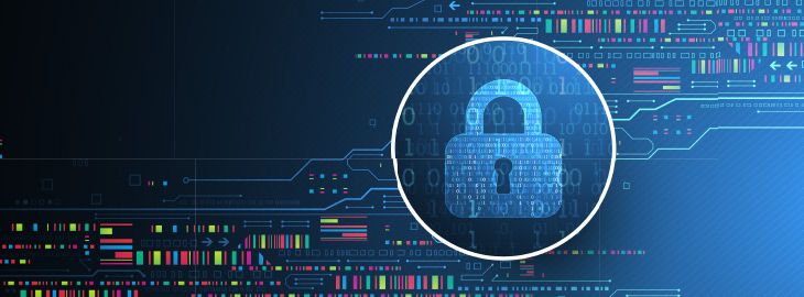 datastream flowing through a padlock