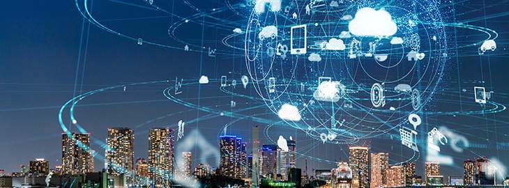 Smart city and IoT (Internet of Things) concept. ICT (Information Communication Technology)