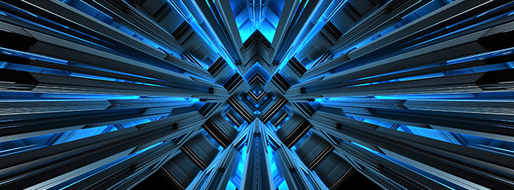 3d pillars looking up