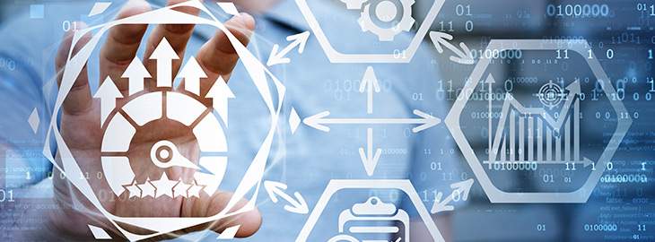 Business concept of benchmarking. Benchmark for company management and improvement performance.