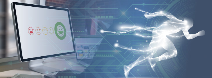 digital sprinter gaining speed