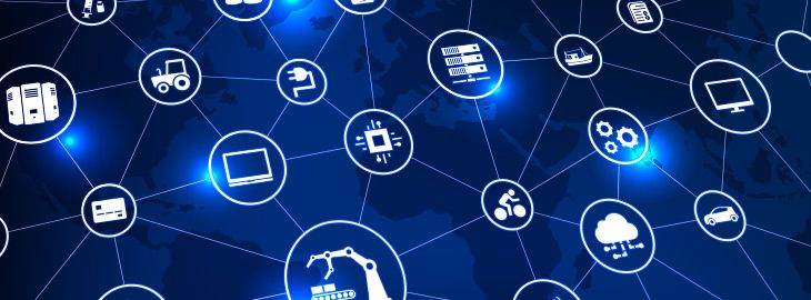 Industry 4.0, Internet of things (IoT) and networking vector