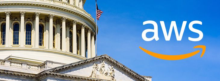 U.S. Capitol building with AWS logo