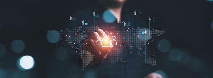 cybersecurity professional interacting with risk metrics