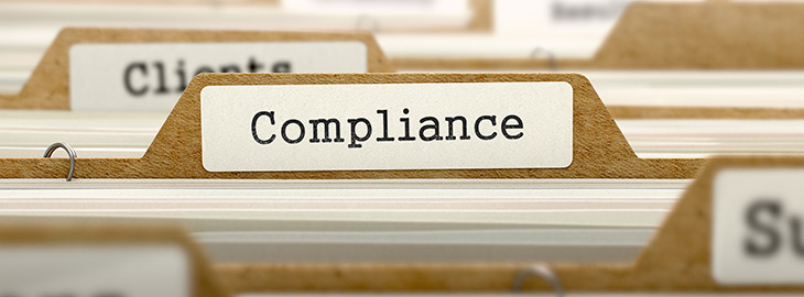 Compliance folder in a filing cabinet