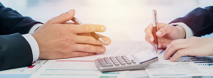 business people conducting an audit