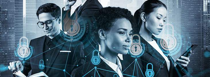 cybersecurity compliance division of business colleagues