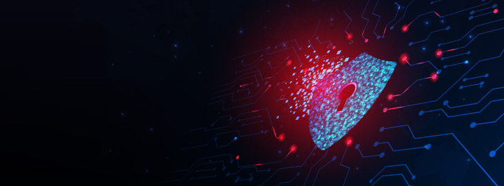 shield lock protecting data from cybersecurity threats