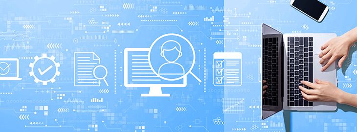 person working on a compliance management system on computer