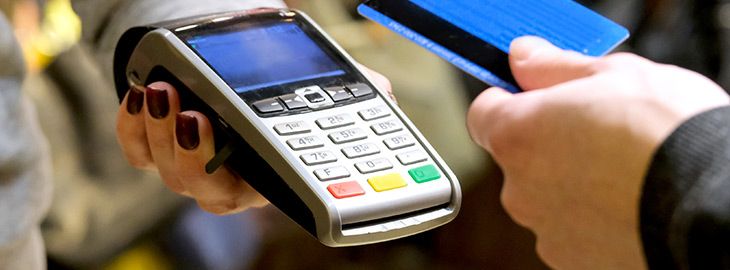 Payment by card, in the payment terminal. Electronic money. Mobile banking