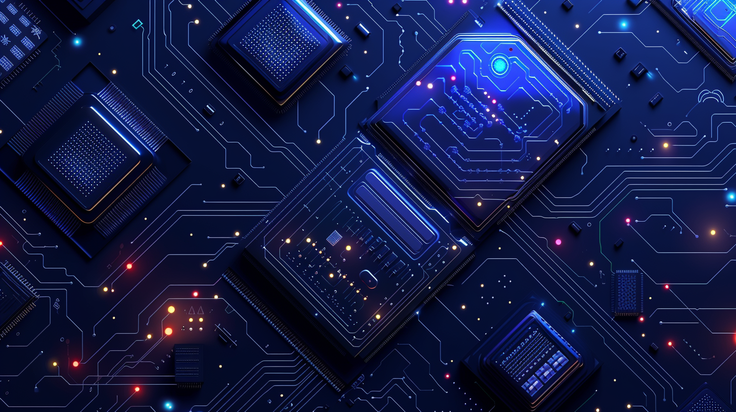Glowing Chips Circuit Board