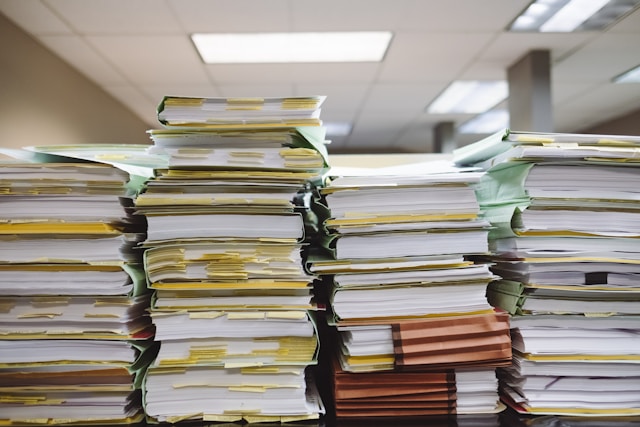 stacks of files
