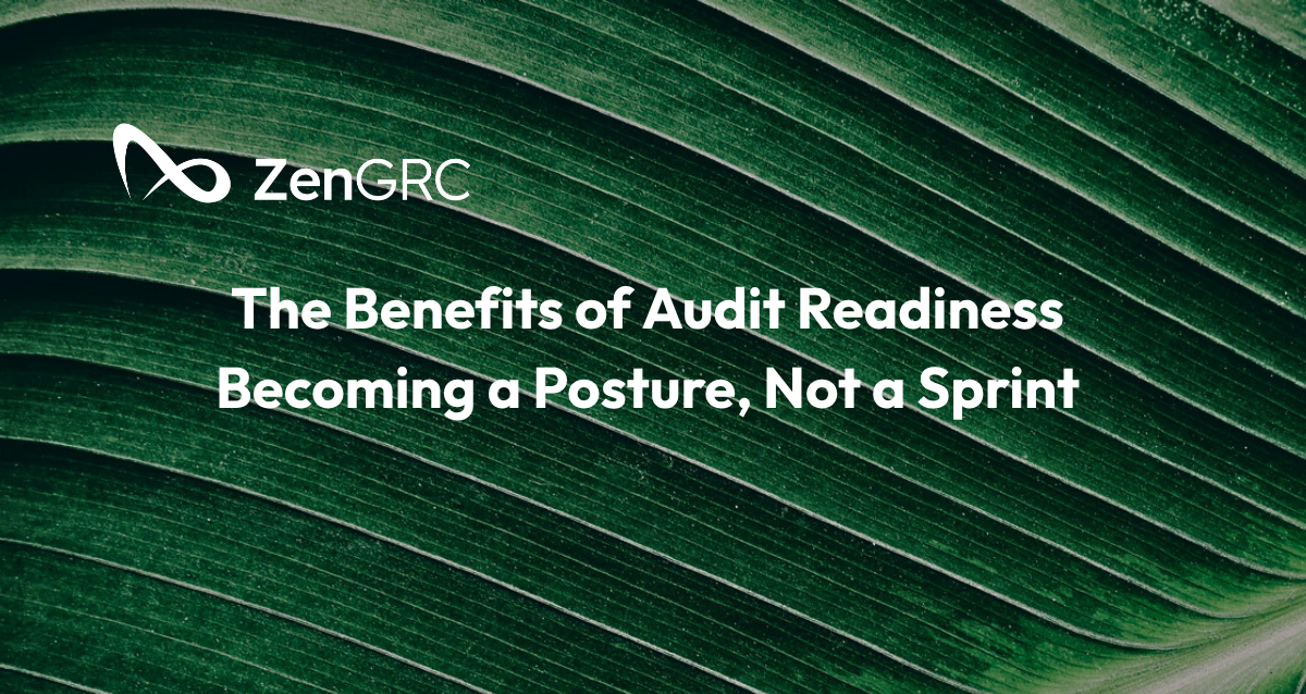 Audit Readiness Title card for ZenGRC blog post, text with ZenGRC logo on